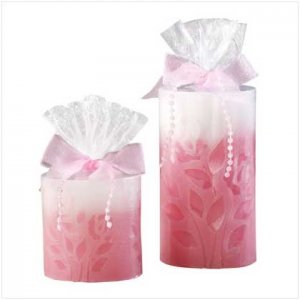 TWO-TONE ROSE CANDLE DUO   Retail : $14.95