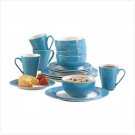 BLUE TRIMMED DINNERWARE SET  Retail; $79.95