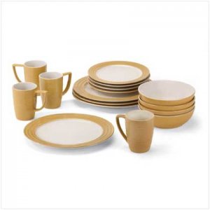 TAN DINNERWARE SET  Retail; $69.95