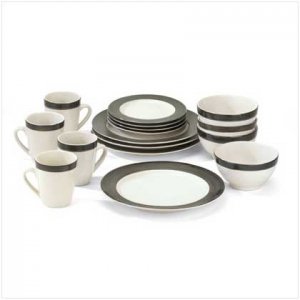 TUXEDO DINNERWARE SET  Retail: $69.95