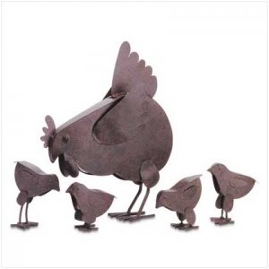 HEN WITH CHICKS SCULPTURE  Retail: $24.95