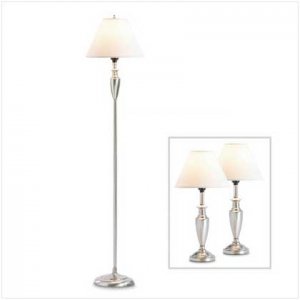 MIXED MATERIAL LAMP TRIO  Retail: $129.95