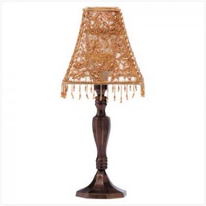 BEADED SHADE CANDLE LAMP