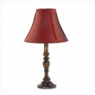 BURGUNDY SHADED TABLE LAMP