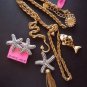 NWT Betsey Johnson Star Fish Chunky Necklace + Earrings