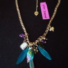 NWT Betsey Johnson Jungle Parrot Feather Chain Necklace