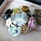 NWT Juicy Couture Flower Rose Cluster Adjustable Ring