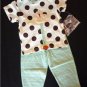 NWT Cachcach Twitter Dots Ivory baby Tee Pants Set 18M