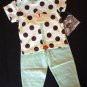 NWT Cachcach Twitter Dots Ivory baby Tee Pants Set 18M