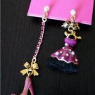 NWT Betsey Johnson Crystal Enamel Dress Heels Earrings