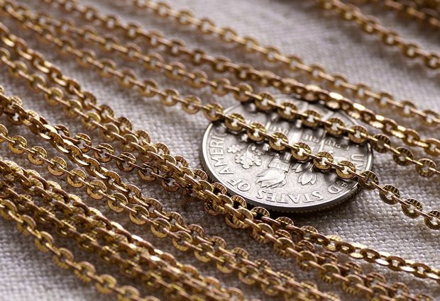 Fancy Copper Knurled Link Chains c48a(4ft)