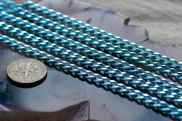 Sky Blue Aluminum Chain Link Curb Chains 6.8x4.4mm c159 (8ft)