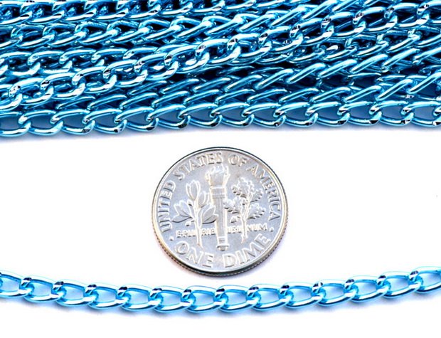 Sky Blue Plated Aluminum Link Chains c20(10ft)