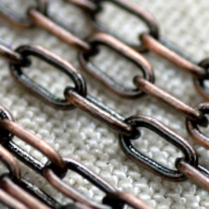 Antique Copper Brass Chain Link Cable Chains for necklace 5x2.5mm c79a(4ft)