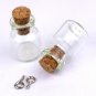 Small Tiny Clear Glass Bottles Vials Charms Pendants 13x18mm with Cork & Eyehook GB09 (5pcs)