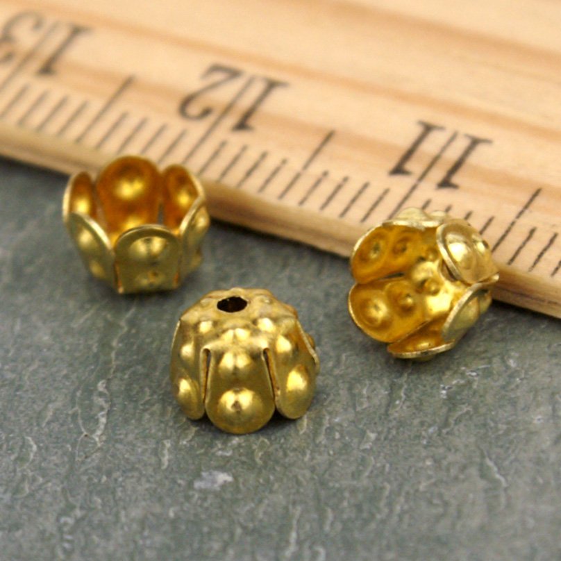 Bead Caps Brass Filigree Embellishment Stamping Bead Cap 6mm bc48(40pcs)