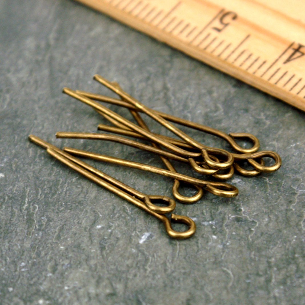 140pcs Antique Bronze Plated Eye Pins Finding m0120mm