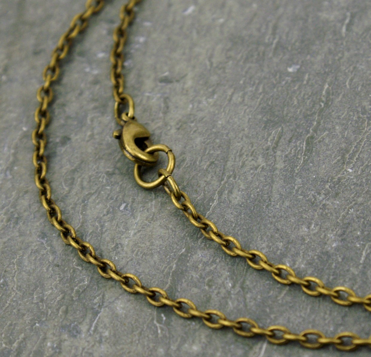1pc Antique Bronze Plated Chain Link Cable Chain Necklace 2.1mm cn21318"