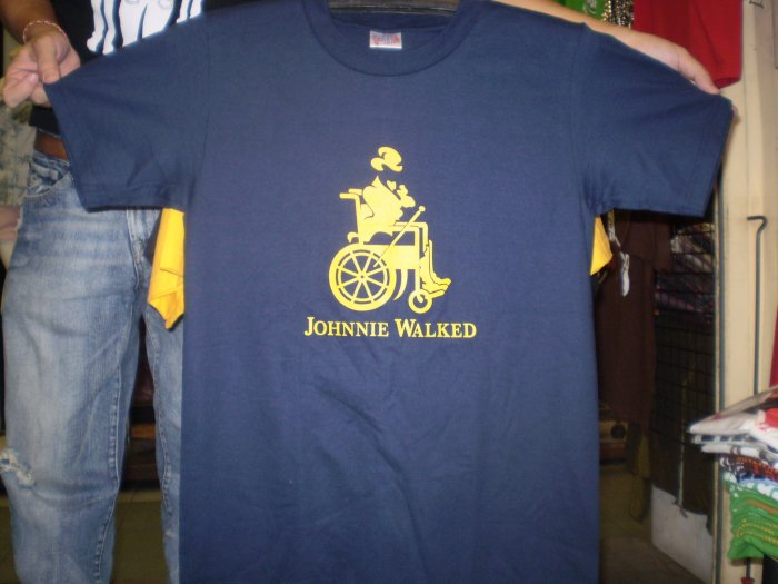 Funny T-Shirts Johnnie Walked logo shirt