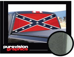 DIXIE FLAG -Rear Window Graphic- confederate truck tint
