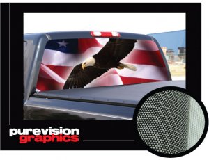 EAGLE FLAG 1 - Rear Window Graphic - us truck tint film