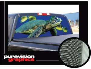 TURTLE -Rear Window Graphic- decal tint sea loggerhead