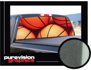 BASKETBALL- Rear Window Graphic - vinyl decal truck suv