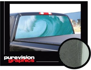 WAVE 22"x 65"- Rear Window Graphic -surfer waves truck