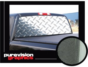 DIAMOND PLATE 16"x54"-Rear Window Graphic- suv truck