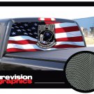 POW & US FLAG-16"x54"-Rear Window Graphic compact truck