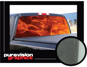 FLAMES 1-16"x54"-Rear Window Graphic-compact truck tint
