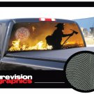 FIREFIGHTER 22"x65"-Rear Window Graphic-fire man truck