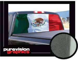MEXICAN FLAG 22"x 65" Rear Window Graphic mexico truck