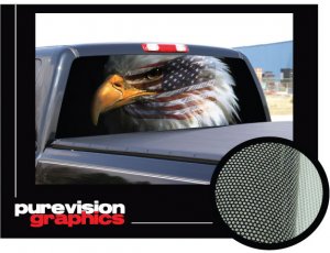 WARBIRD 22"x 65" Rear Window Graphic bald eagle truck