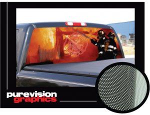 FIREFIGHTER 3 22"x65" Rear Window Graphic fire man