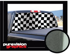 CHECKERED FLAG 22" x 65" Rear Window Graphic checker