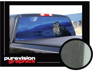 OWL 1 22"x 65" Rear Window Graphic truck suv back