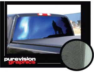 HOWLING WOLF 22"x 65" Rear Window Graphic truck wolves