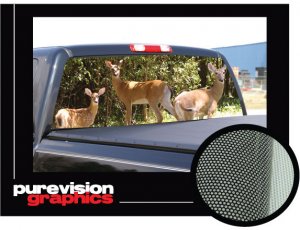 DEER SCEEN 16"x54"-Rear Window Graphic- compact truck