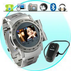 Gauntlet - Stainless Steel Quad Band Watchphone + Spy Camera + MP4