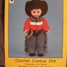 Doll Pattern Cowboy Dirk Crochet  Td Creations  FREE SHIPPING