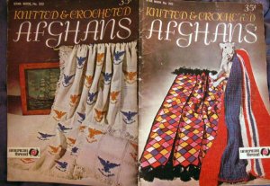 Vintage Knit & Crochet Afghan Patterns Star Book 222