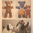Bears & Dogs with Clothes Soft Toy Pattern  Vintage - FREE SHIPPING