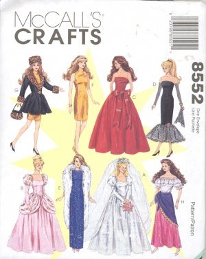 11.5 inch Fashion Doll Clothes Pattern M8552 Out Of Print ... 11.5 inch Fashion Doll Clothes Pattern M8552 Out Of Print ...