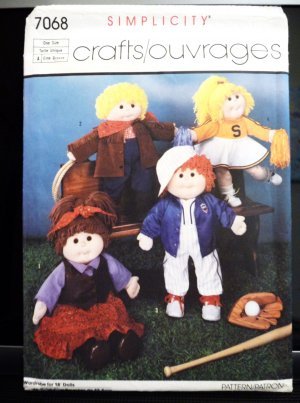 Wardrobe For 18 inch Soft Sculpture Doll Pattern  FREE SHIPPING