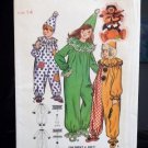 Clown Costume Pattern Child's Size 14  Vintage  FREE SHIPPING