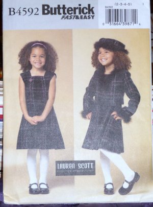 B4592 Lauren Scott Pattern Girls Dress, Jacket & Hat FREE SHIPPING