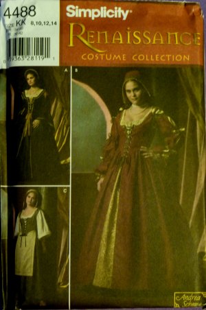 Misses' Renaissance Costumes (3)  S 4488  FREE SHIPPING