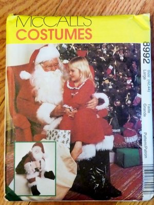 Santa Claus Costume, Bag & 25-inch Doll pattern M 8992  FREE SHIPPING