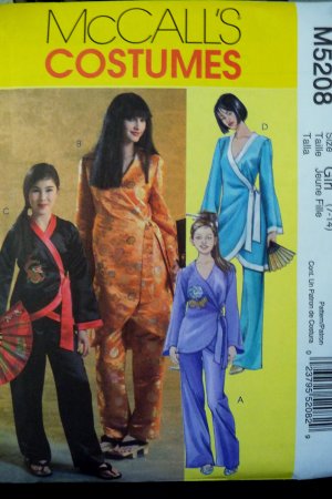 Oriental Costume Pattern M 5208 Girls 7-14 - FREE SHIPPING